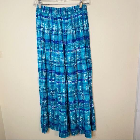 Stonebridge Petites 90s Broomstick Maxi Skirt Sz Small Petite Prairie Blue - Picture 2 of 5